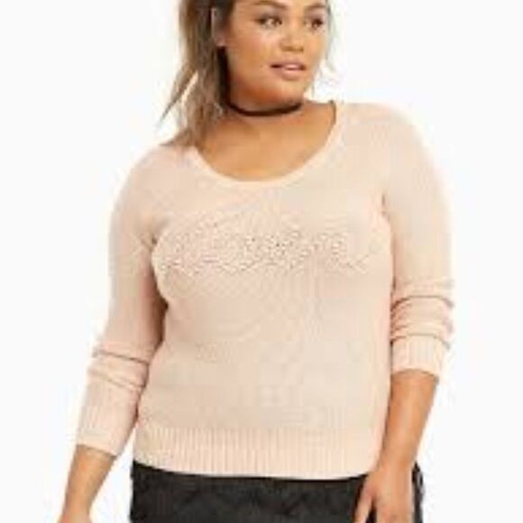torrid Sweaters - Torrid Blush Pink Knit Love Sweater 1 1X